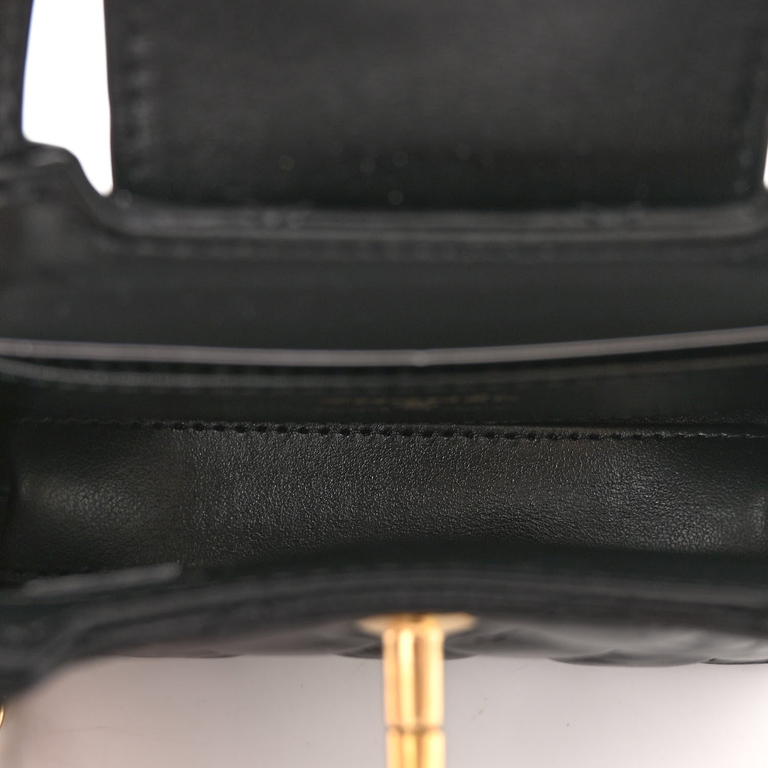 Chanel Shiny Aged Calfskin Quilted Mini Nano Kelly Shopper Black 5 of 10