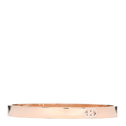 Hermes 18K Rose Gold Diamond PM H D'Ancre Bracelet SH 1 of 5