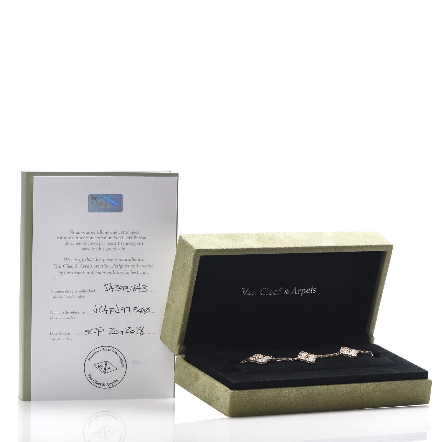 Van Cleef & Arpels 18K Rose Gold 5 Motifs Vintage Alhambra Bracelet 6 of 6