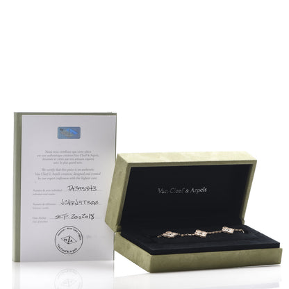 Van Cleef & Arpels 18K Rose Gold 5 Motifs Vintage Alhambra Bracelet 6 of 6