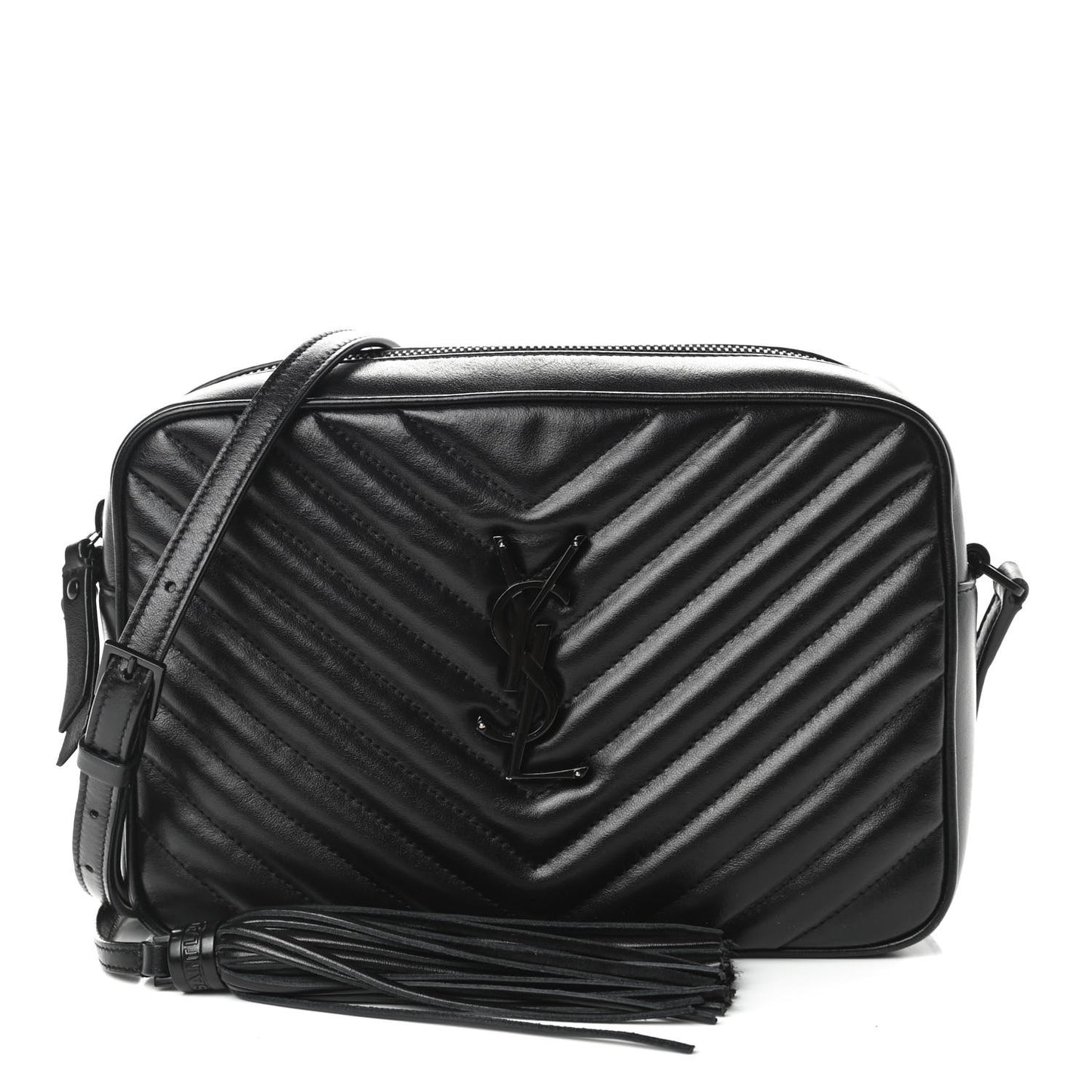 Calfskin Matelasse Monogram Lou Camera Bag Black