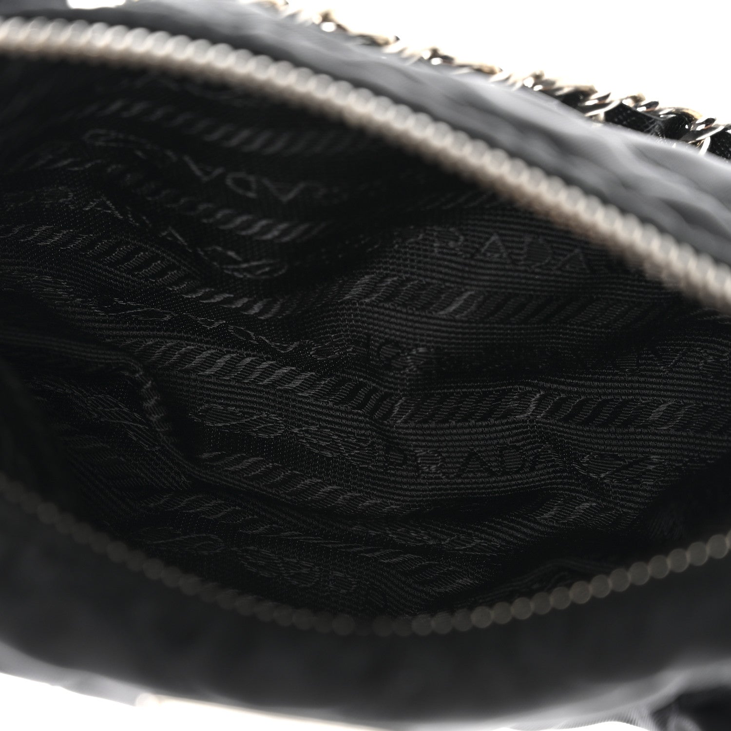 Prada Tessuto Nylon Saffiano Impunturato Quilted Barrel Pochette Black 5 of 10