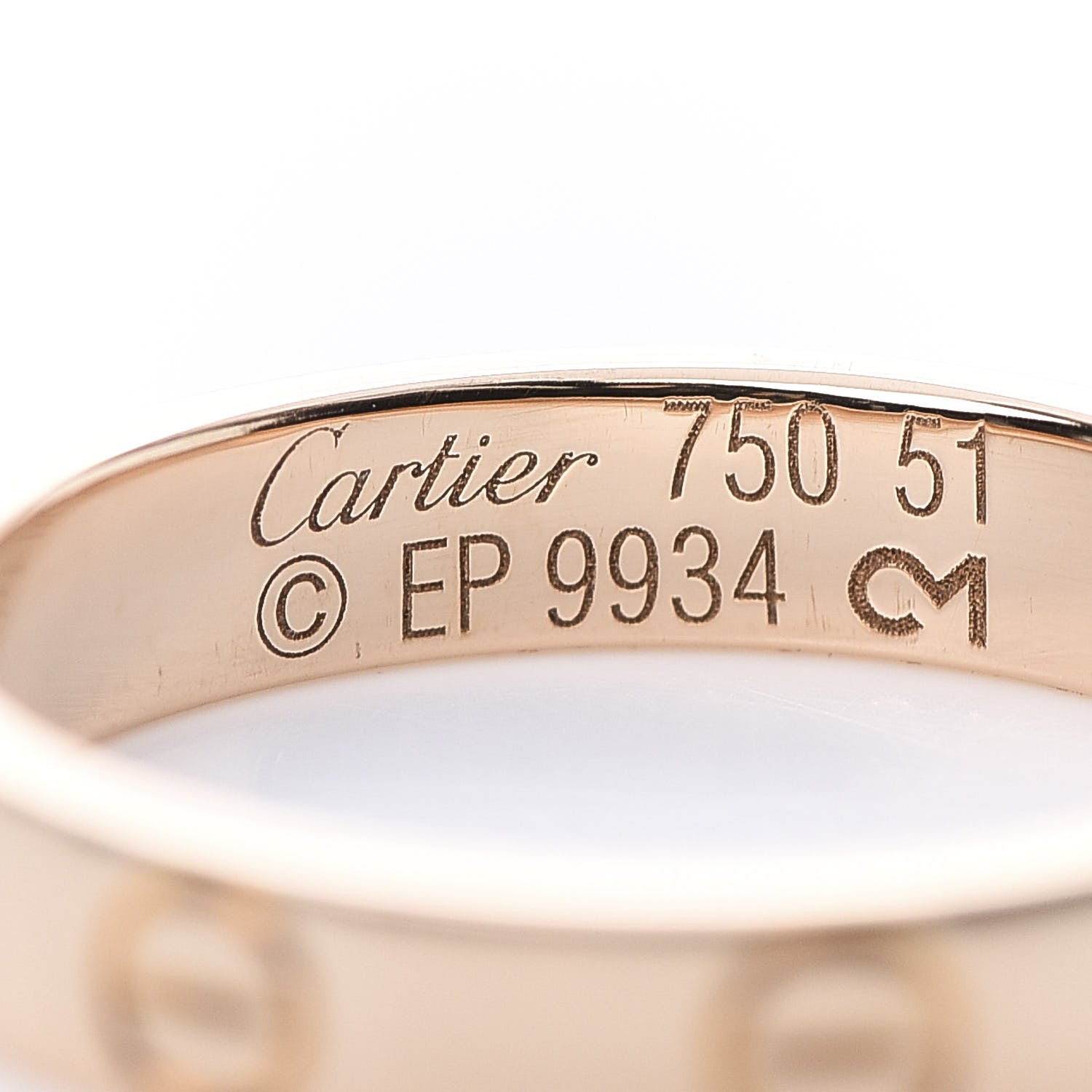 Cartier 18K Pink Gold 3.5mm LOVE Wedding Band Ring 51 5.75 4 of 5