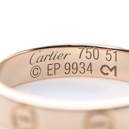 Cartier 18K Pink Gold 3.5mm LOVE Wedding Band Ring 51 5.75 4 of 5