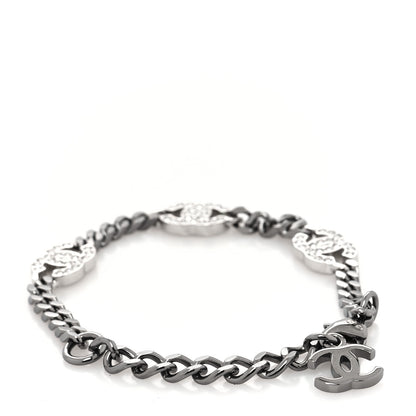 Chanel Crystal CC Chain Bracelet Silver 1 of 4