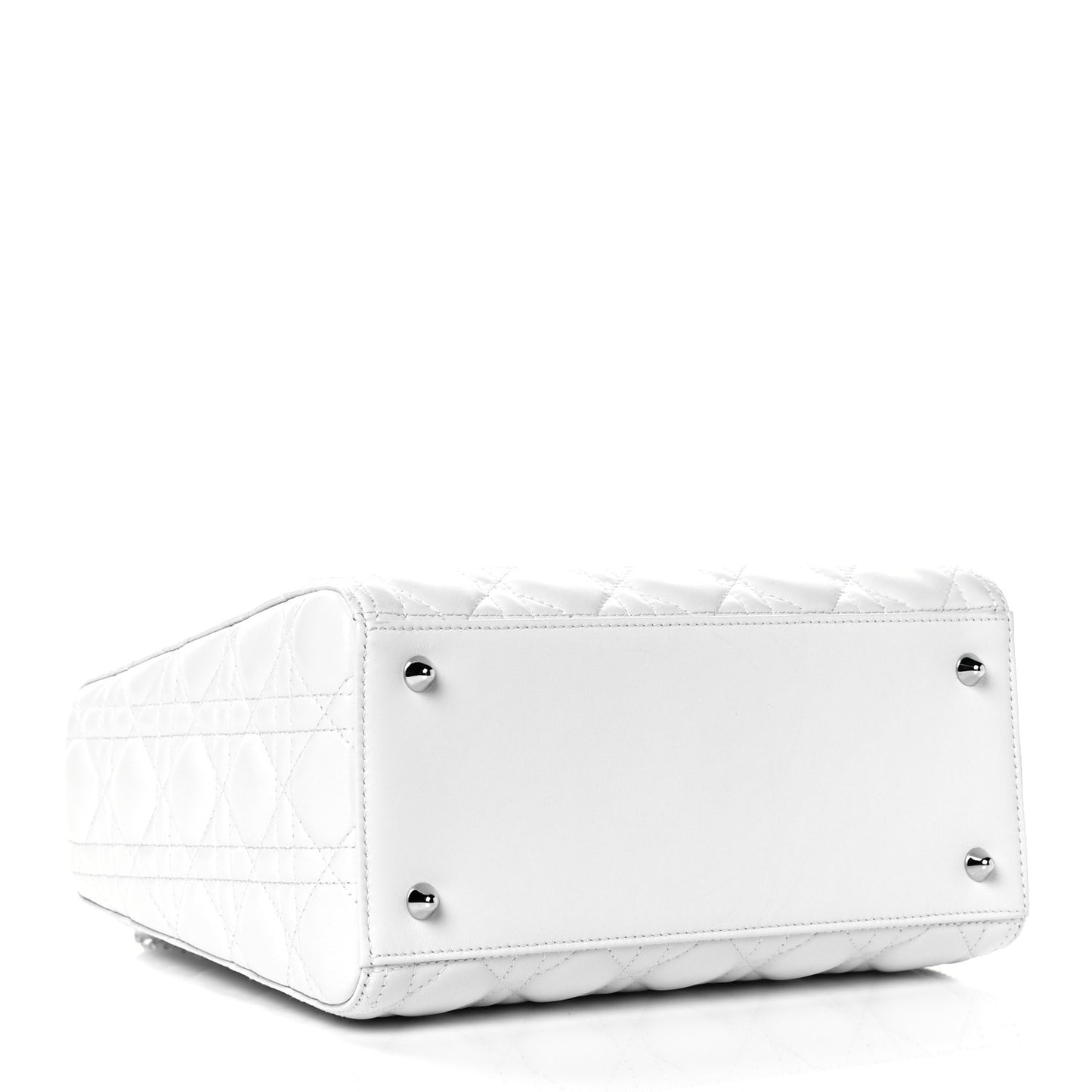 Lambskin Cannage Medium Lady Dior White