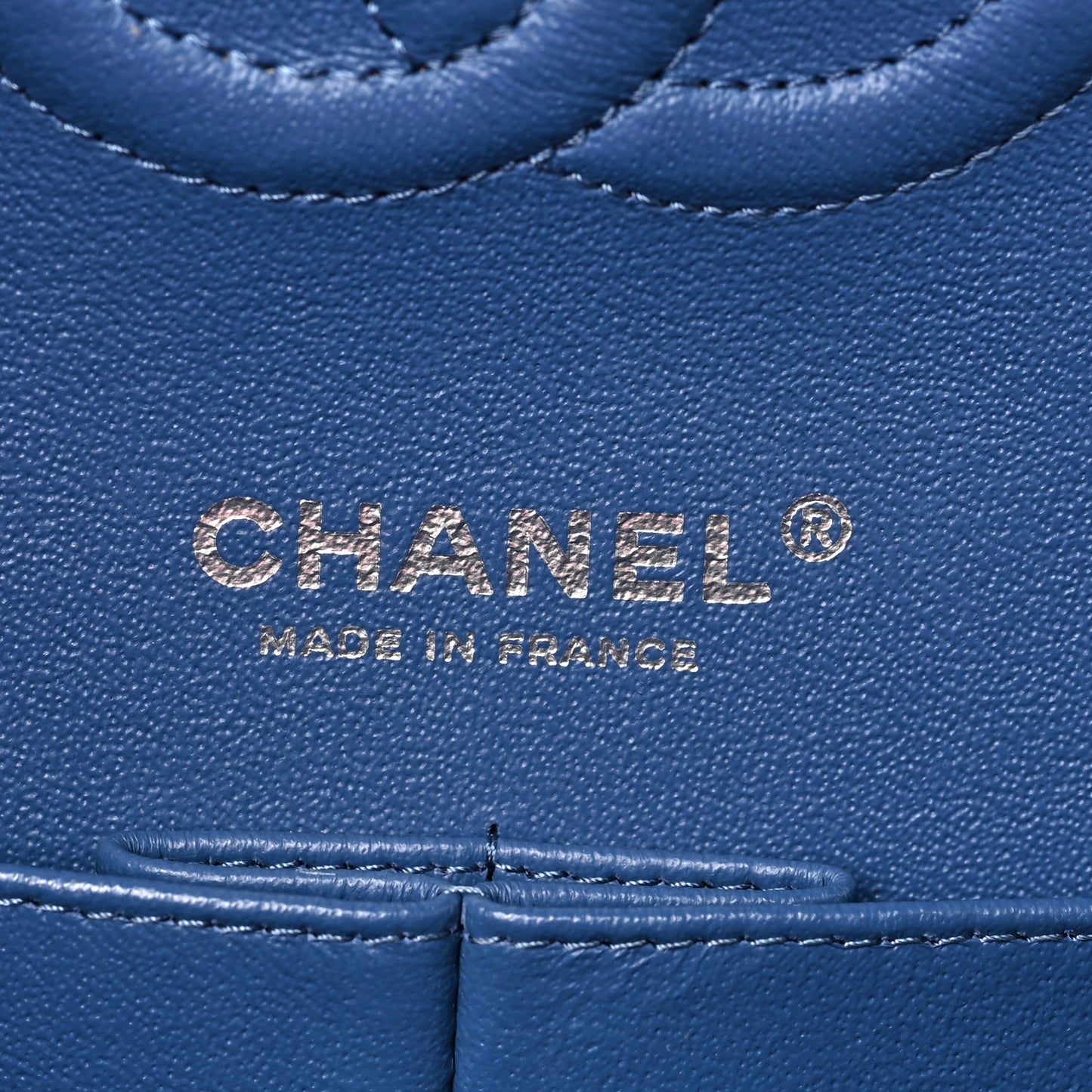 Denim Bleached Chain Medium Double Flap Blue