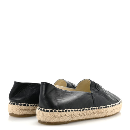 Chanel Lambskin CC Espadrilles 39 Black 5 of 10