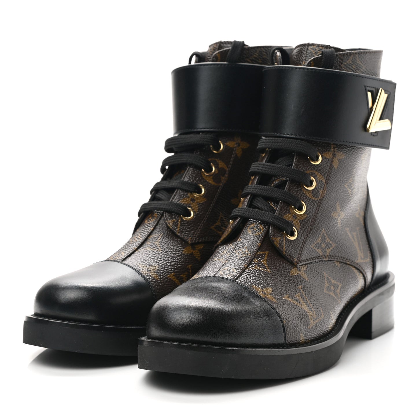 Calfskin Monogram Wonderland Flat Ranger Boots 39 Black