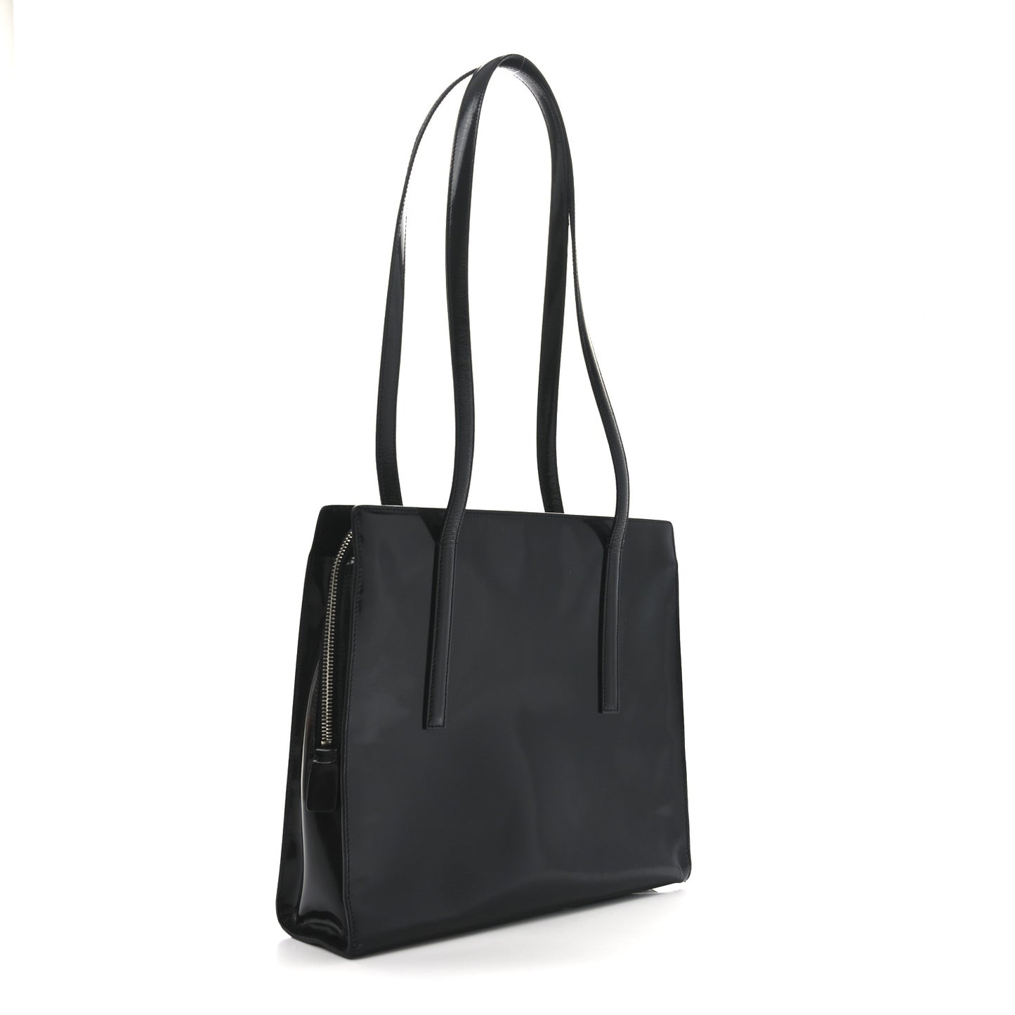 Spazzolato Logo Embossed Tote Black