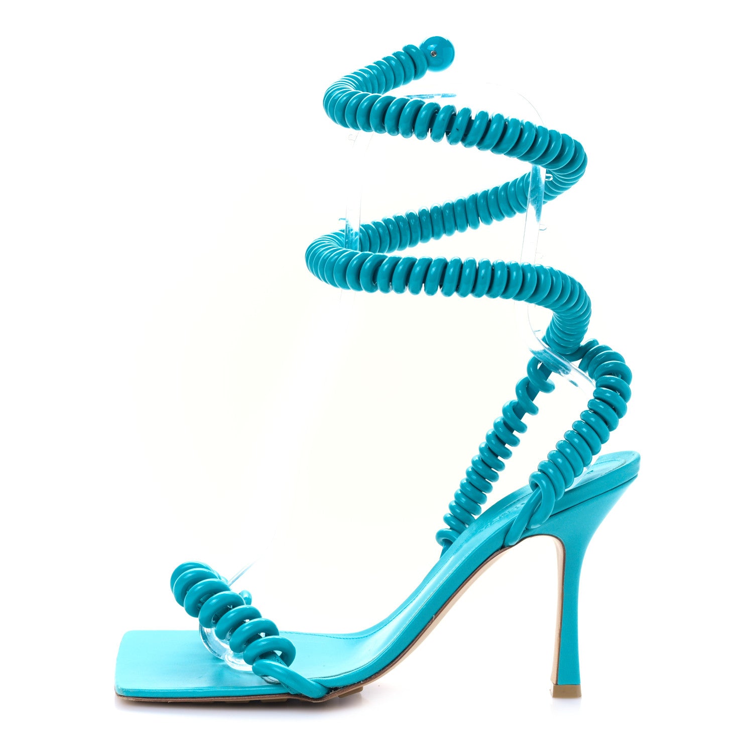 Bottega Veneta Rubber Wire Nappa Stretch 90mm Sandals 39.5 Turquoise 1 of 7