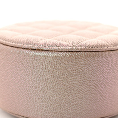 Chanel Iridescent Caviar Resin Quilted Round Clutch With Chain Beige 12 of 12