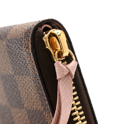 Louis Vuitton Damier Ebene Clemence Wallet Rose Ballerine 9 of 11