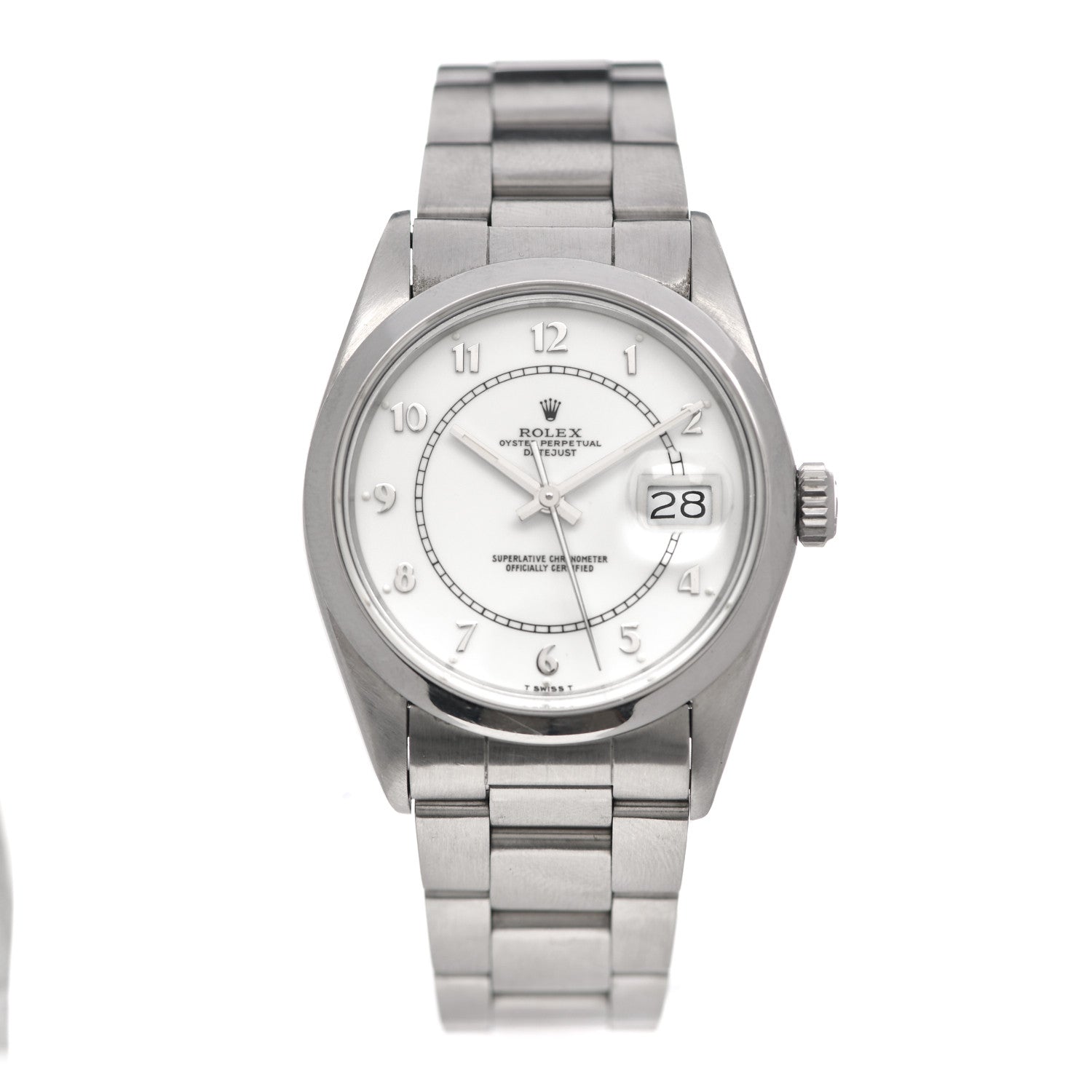 Rolex Stainless Steel 36mm Oyster Perpetual Datejust "Boiler Gauge" Dial Watch White 16000 1 of 5