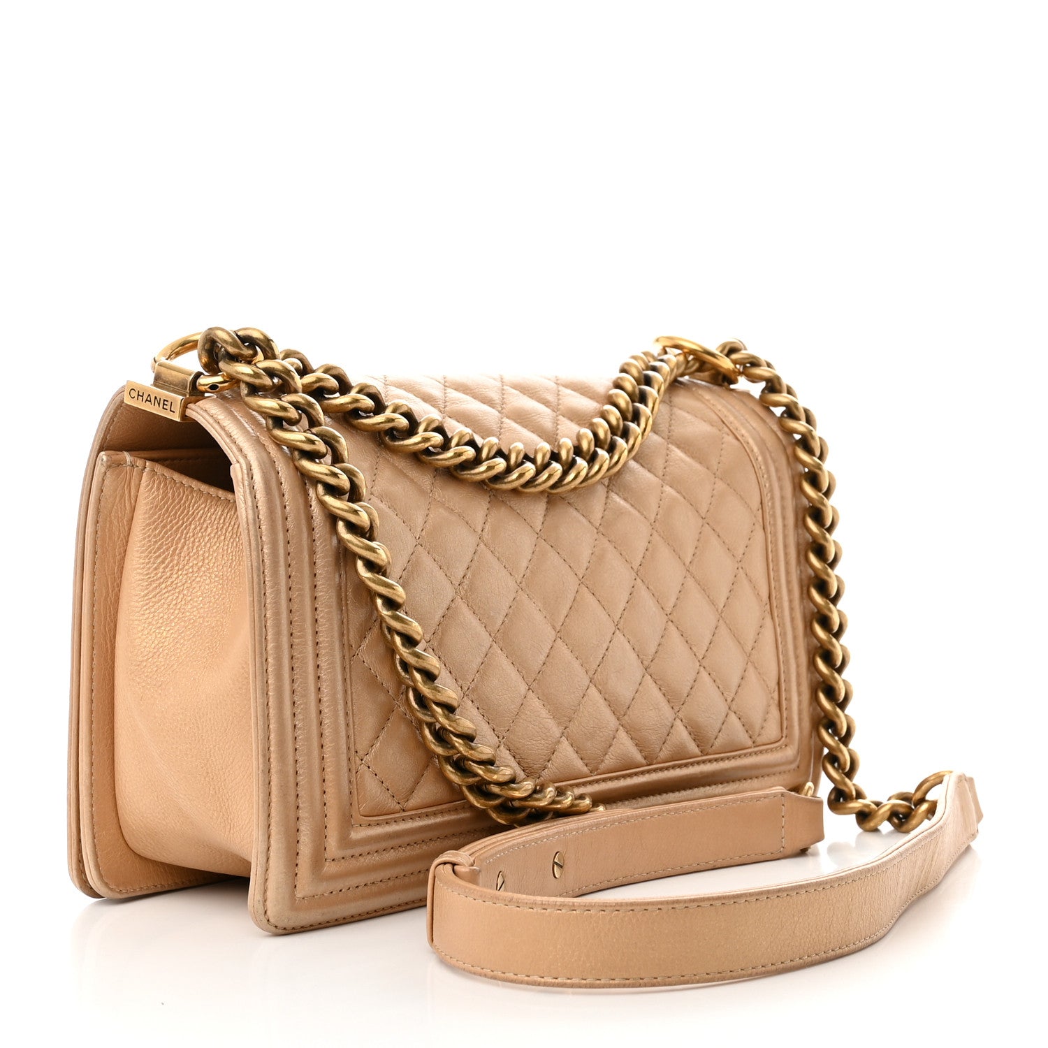 Chanel Pearl Calfskin Medium Boy Flap Gold 3 of 12
