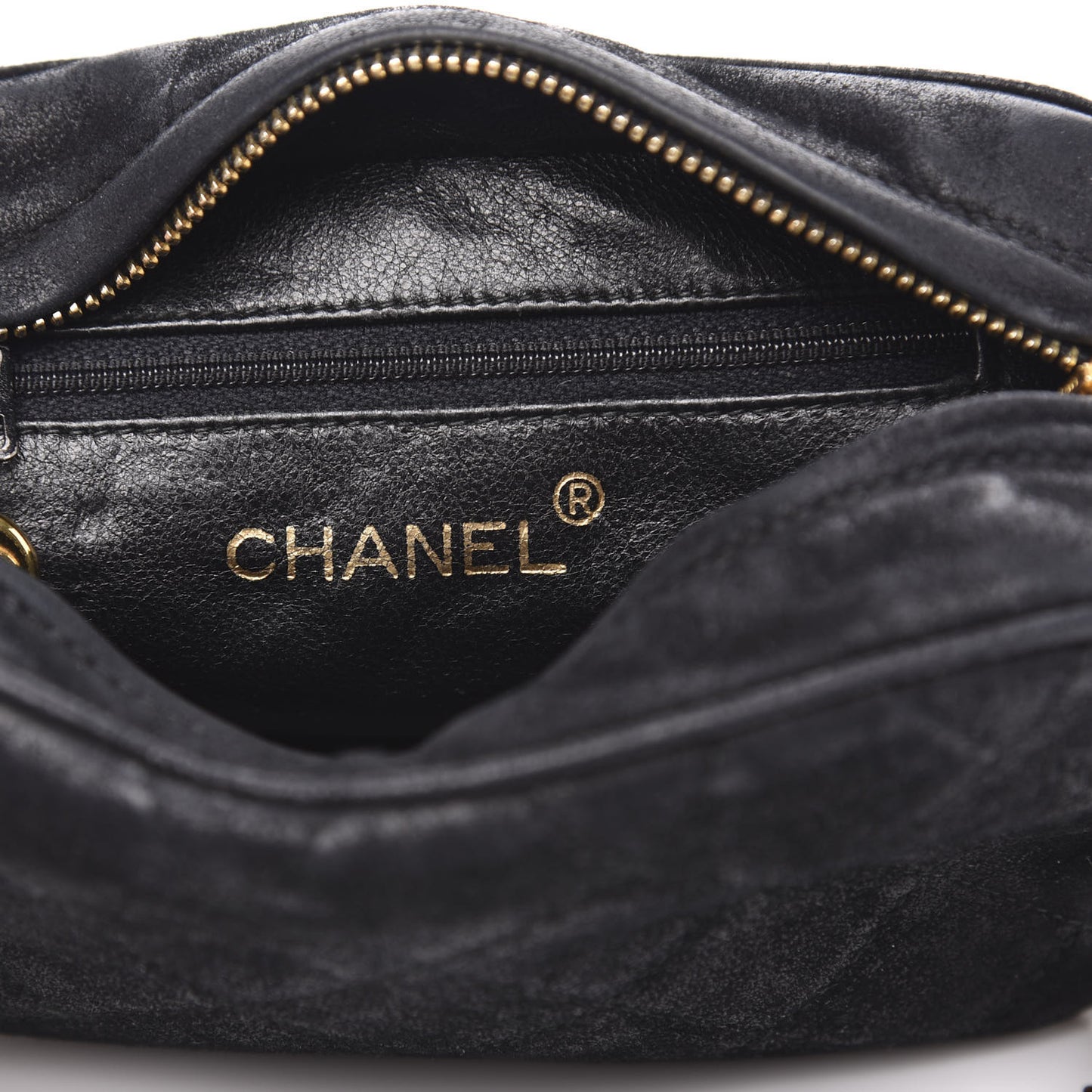 Suede Quilted Camera Case Crossbody Bag Black