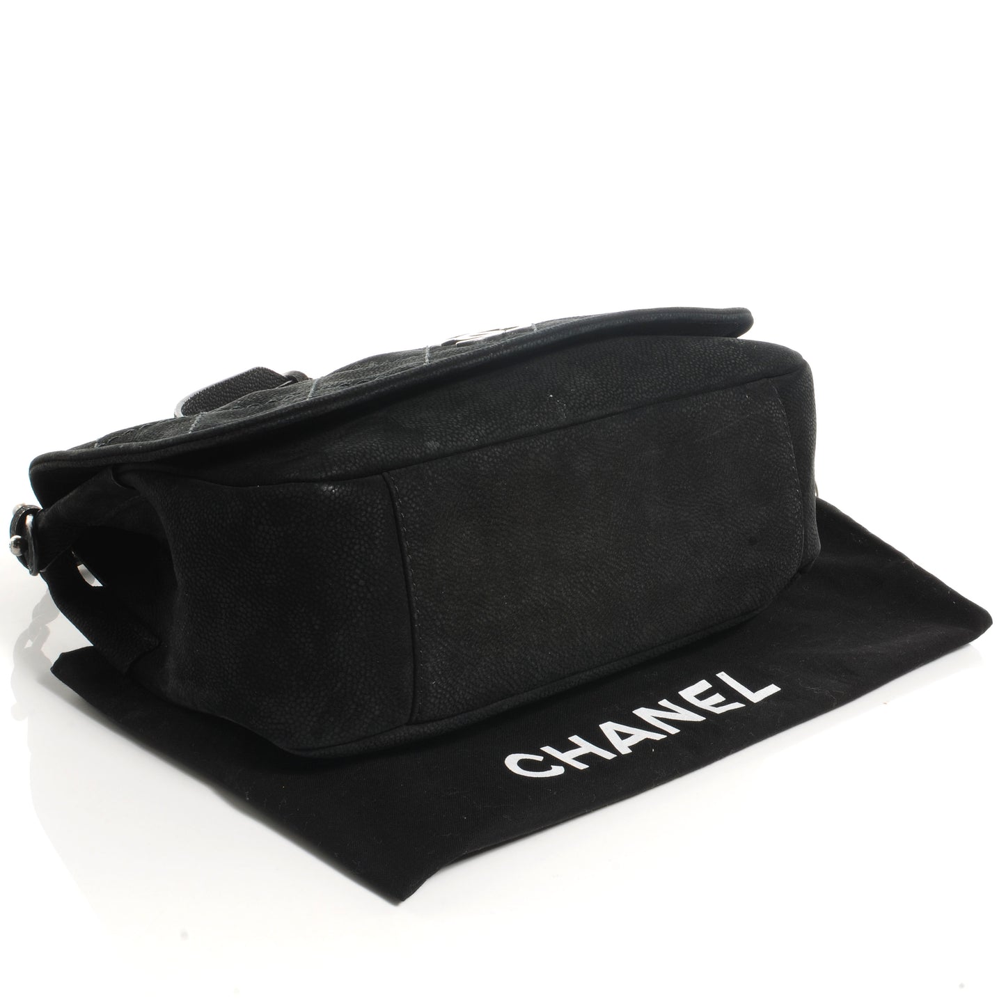 Iridescent Caviar Large Flap Black