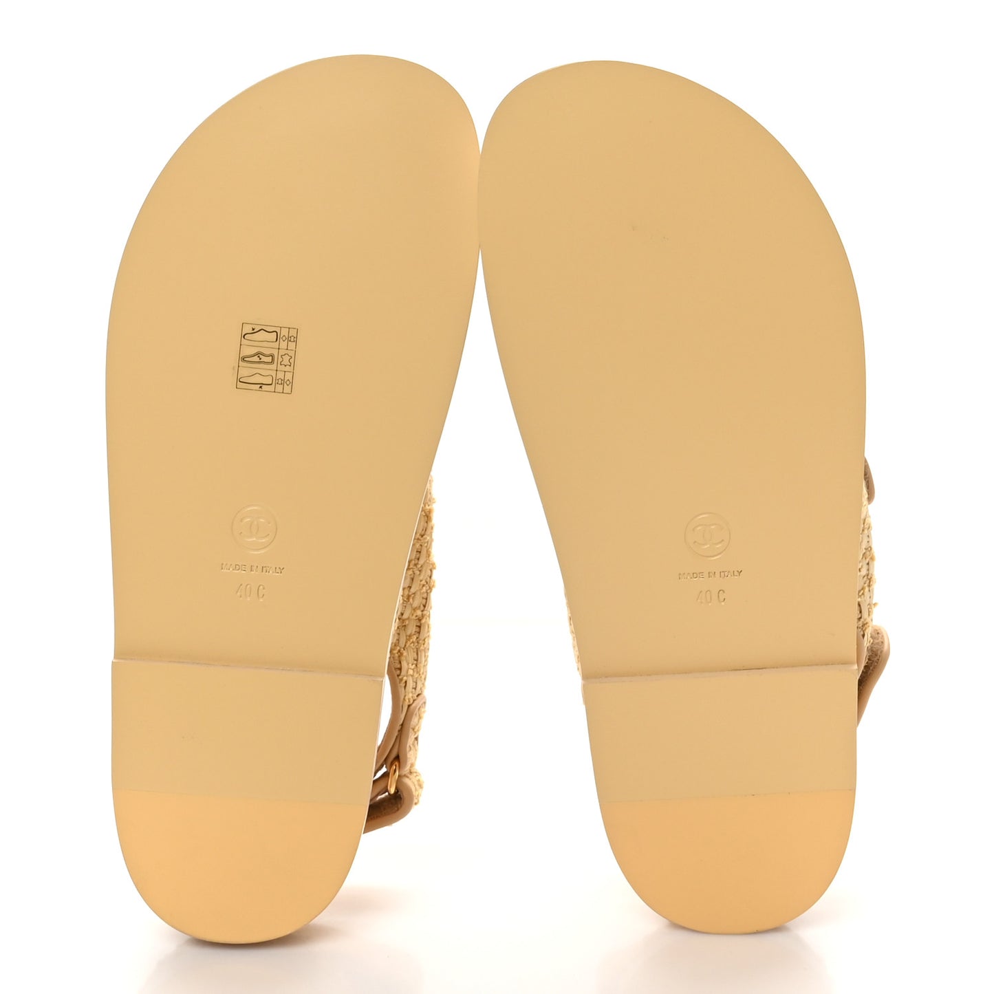 Braided Fabric Velcro Dad Sandals 40 Beige