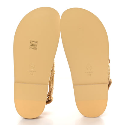 Chanel Braided Fabric Velcro Dad Sandals 40 Beige 6 of 9