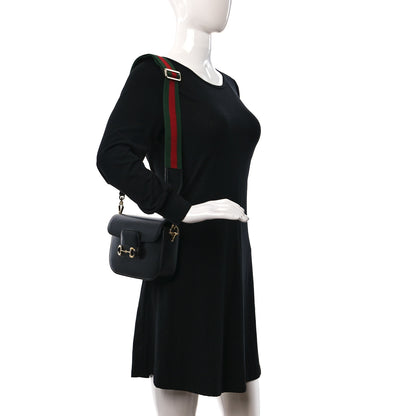 Gucci Azalea Calfskin Web Mini Horsebit 1955 Shoulder Bag Black 3 of 9