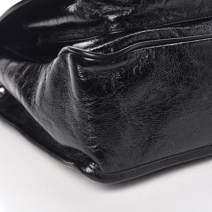 Saint Laurent Crinkled Calfskin Matelasse Monogram Medium Niki Chain Satchel Black 11 of 12