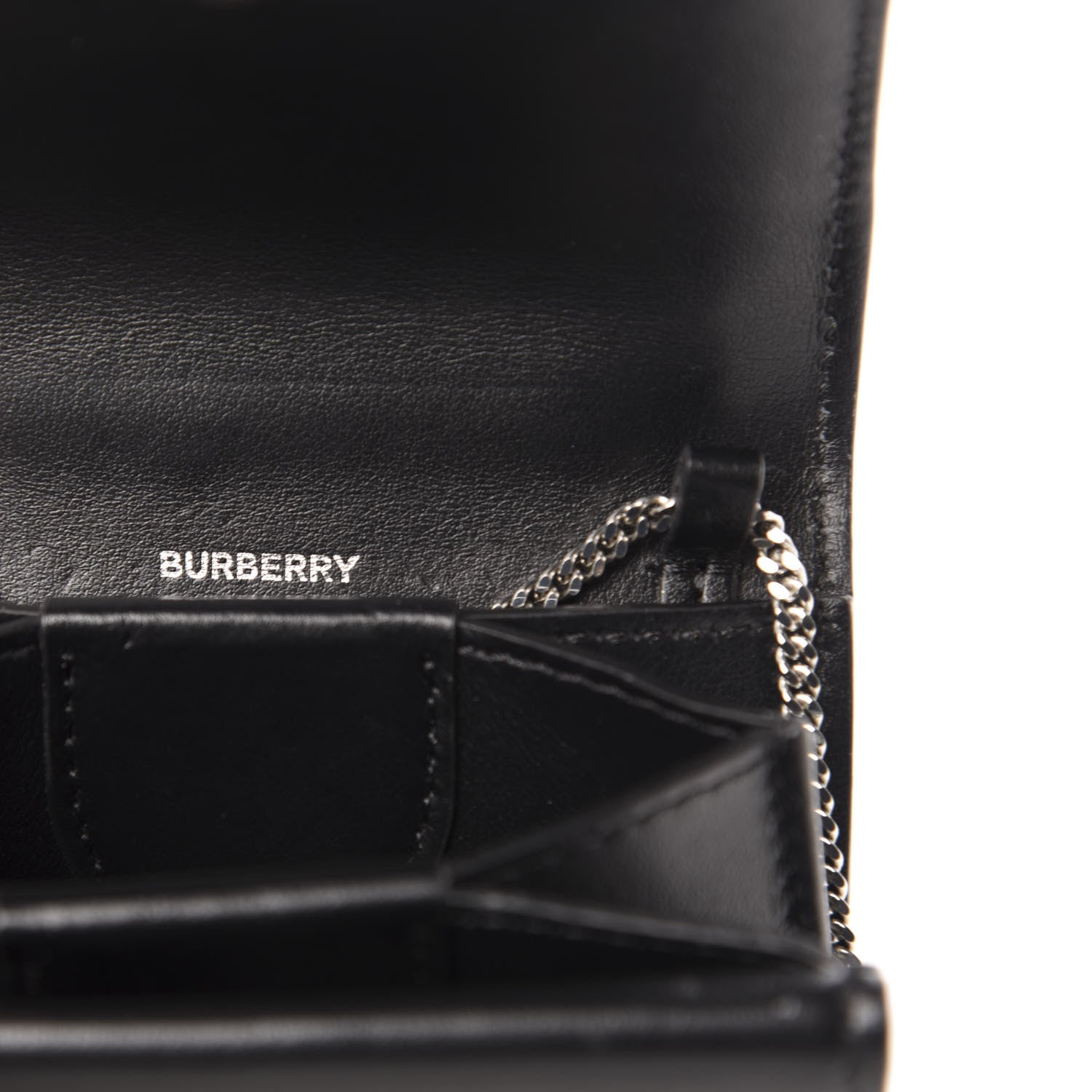 Burberry Calfskin Studded Jessie Chain Card Case Black 6 of 10