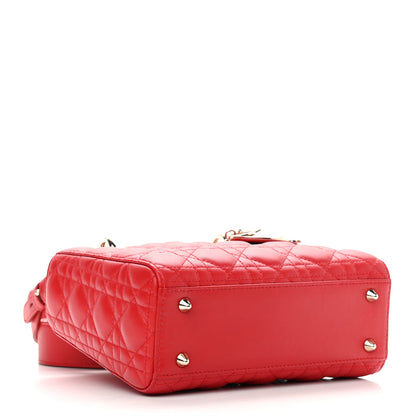 Christian Dior Lambskin Cannage Small My ABCDior Lady Dior Red 3 of 9