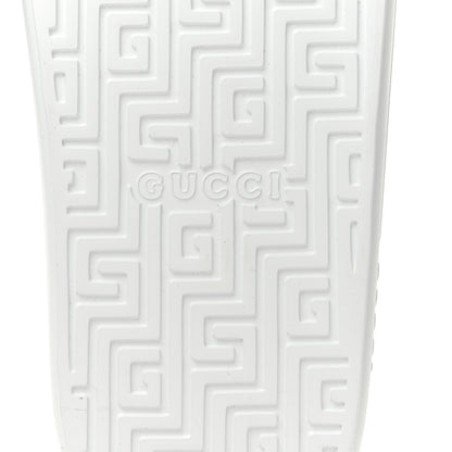 Gucci Rubber Web Mens Slide Sandals 12 White Green Red 7 of 10