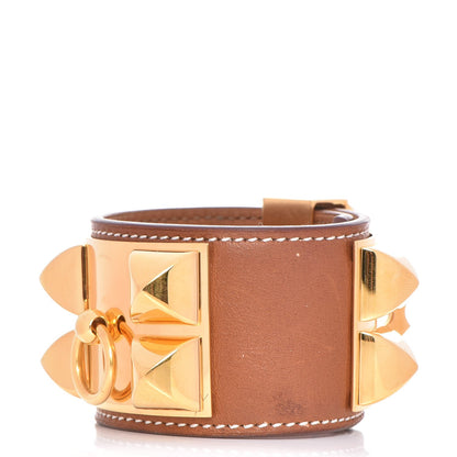 Hermes Barenia Collier De Chien CDC Bracelet S Fauve 1 of 7