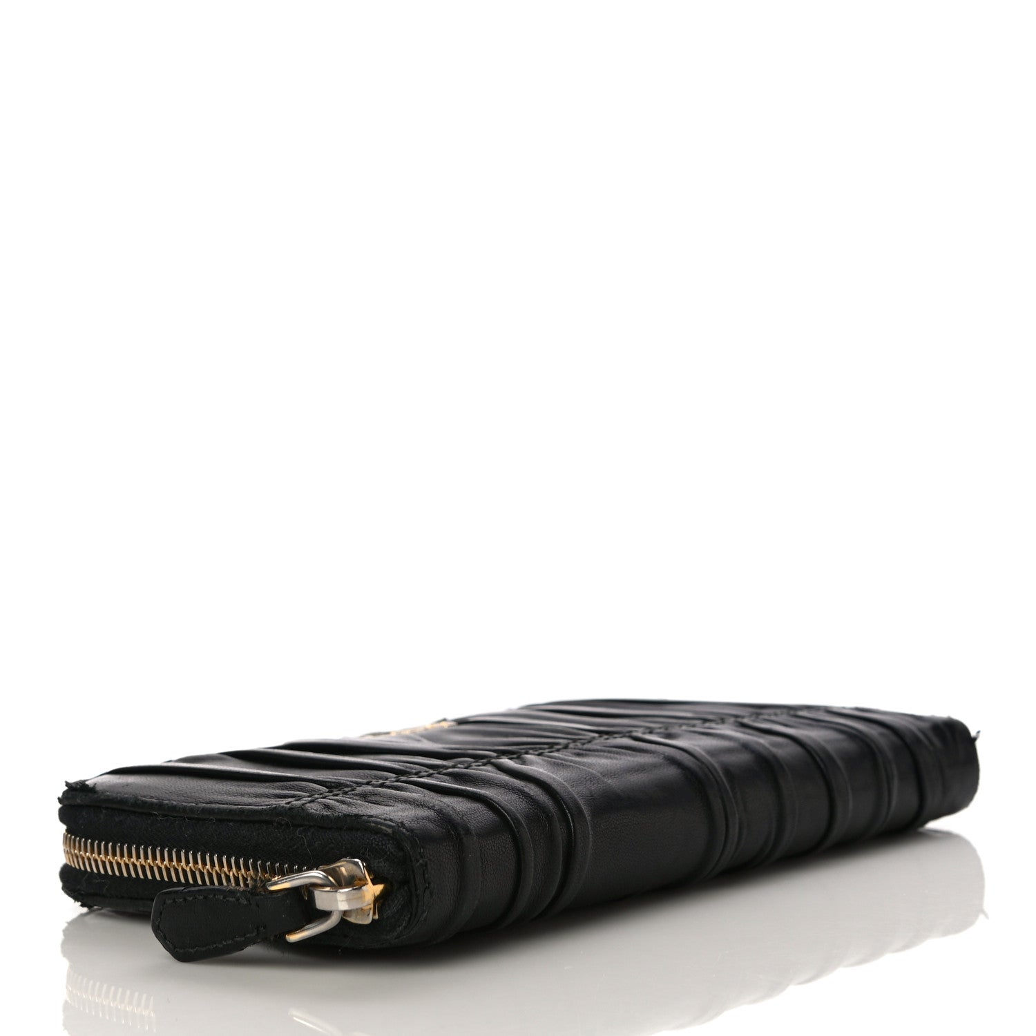 Prada Nappa Gaufre Zip Around Wallet Black 4 of 23