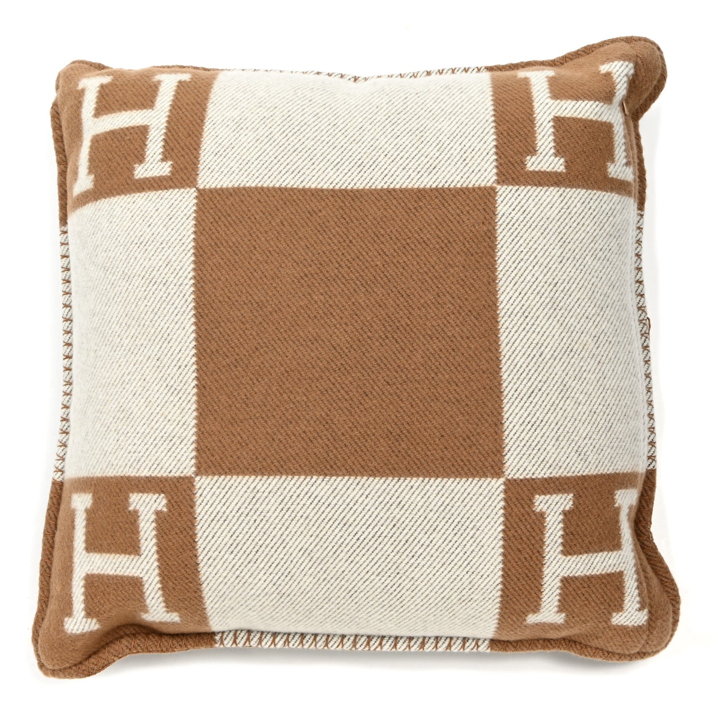 Wool Cashmere Avalon Pillow PM Ecru Camel
