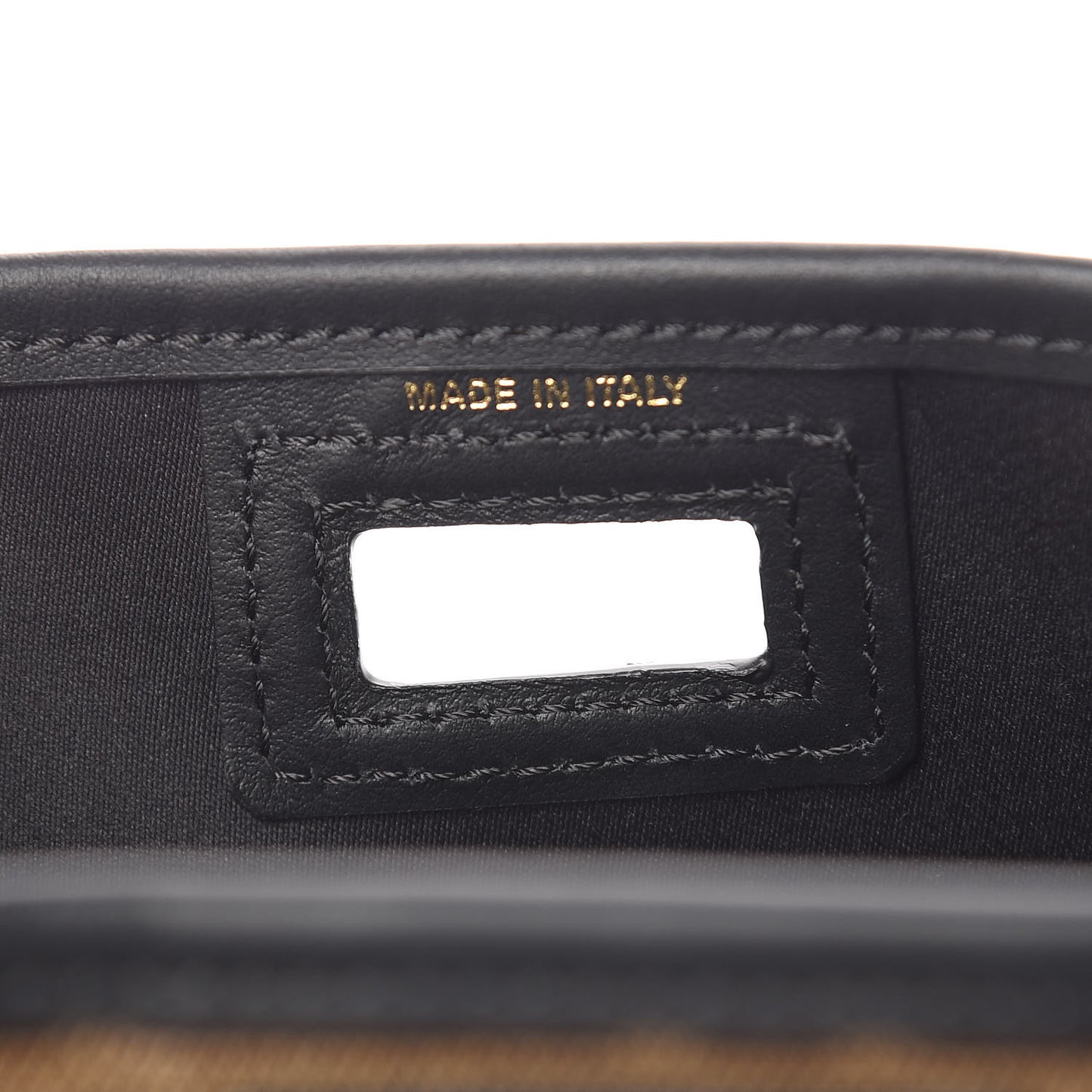 Glazed Fabric Vitello Century FF 1974 Stamp Patch Mini Peekaboo Defender Cover Mogano Panna Black