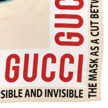 Gucci Silk Gucci Masks Print Scarf Ivory Multicolor 2 of 3