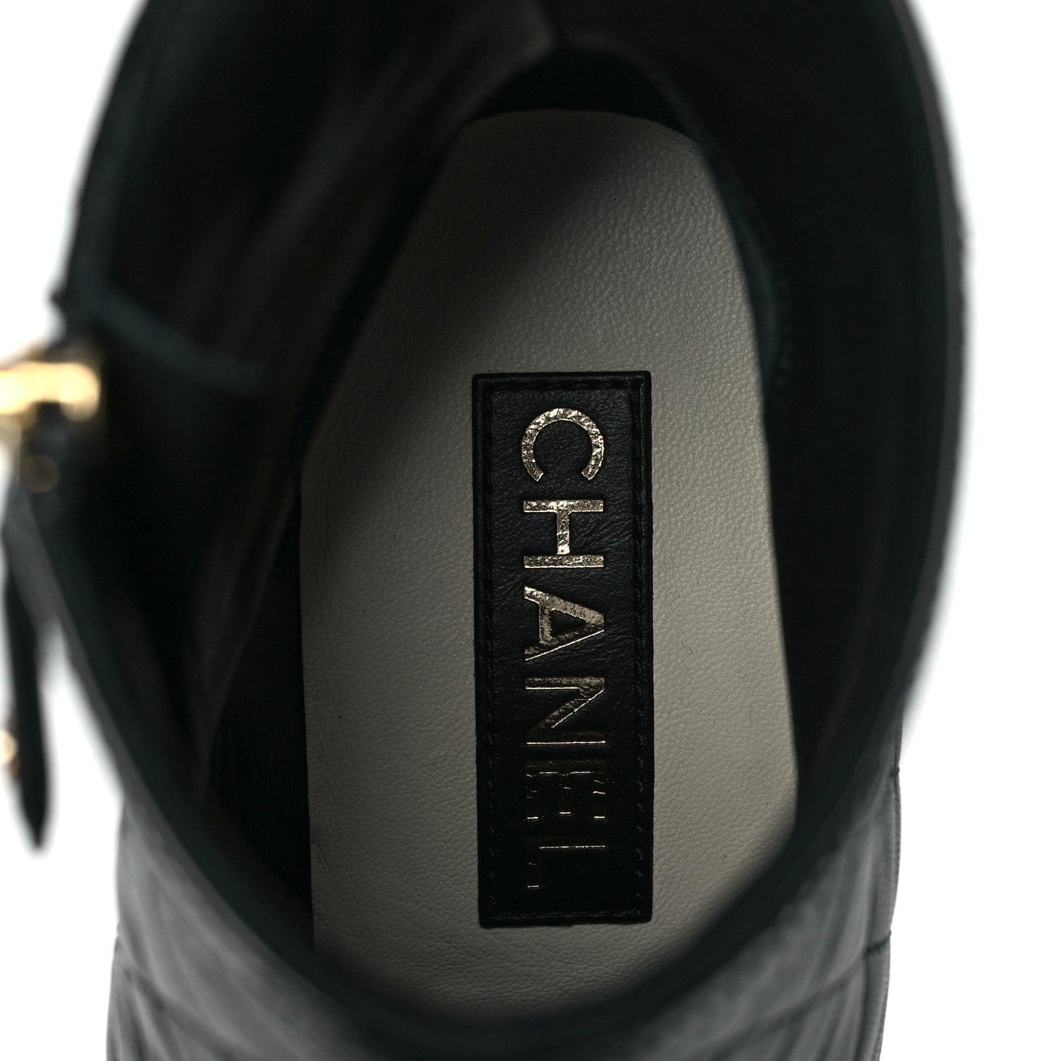 Chanel Lambskin Quilted Patent Cap Toe CC Booties 40.5 Black 7 of 8