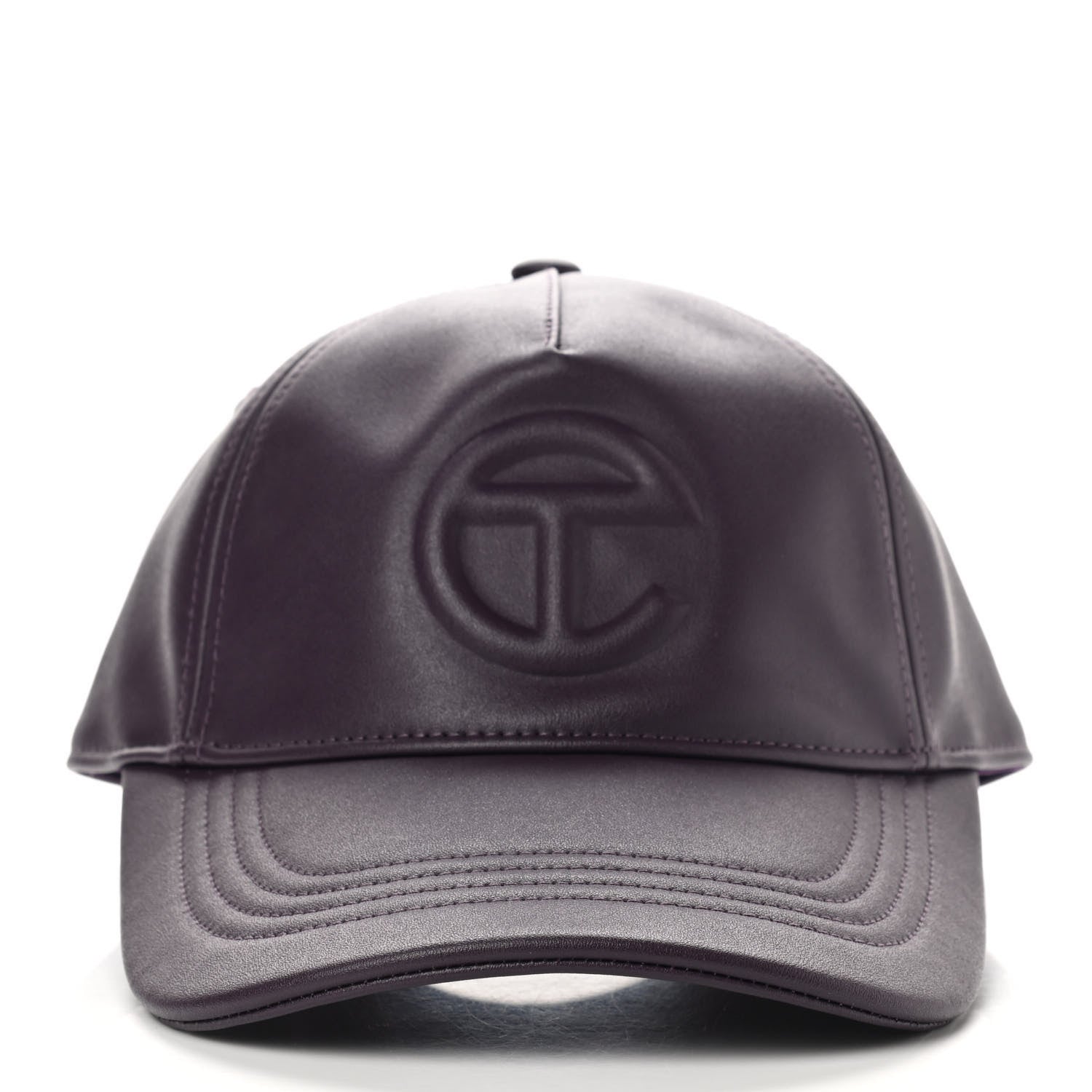 Telfar Vegan Leather Logo Embossed Hat Eggplant 3 of 8