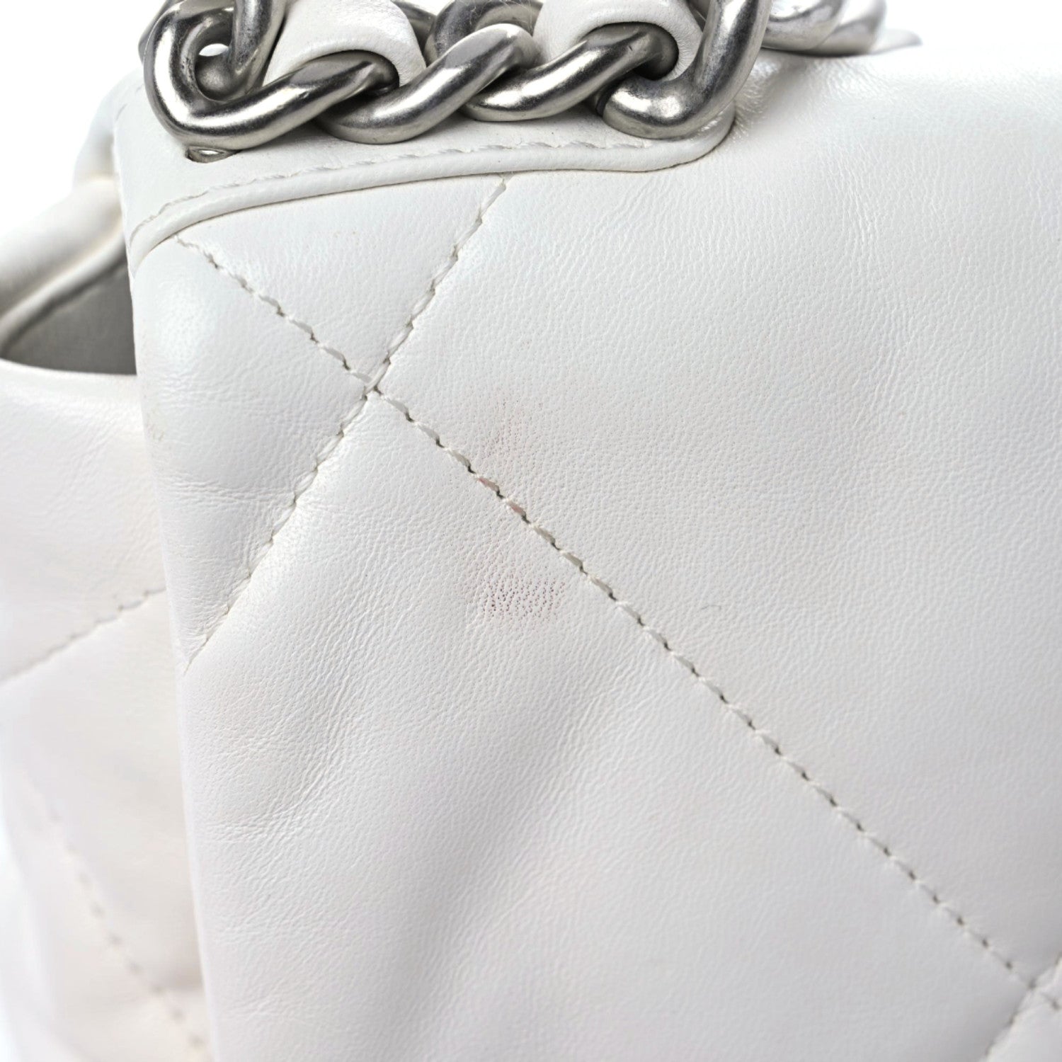 Chanel Lambskin Quilted Medium Chanel 19 Flap White 7 of 11