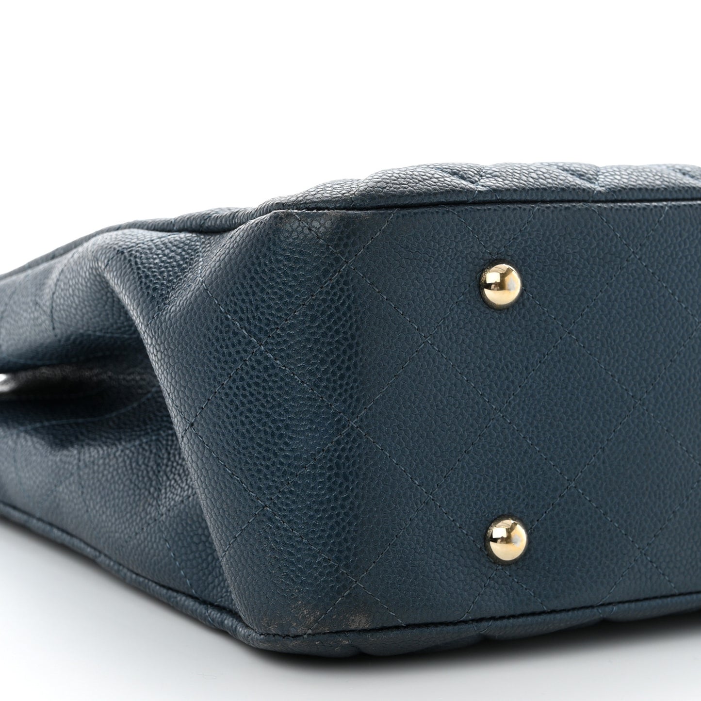 Caviar Quilted Large CC Shopping Tote Navy