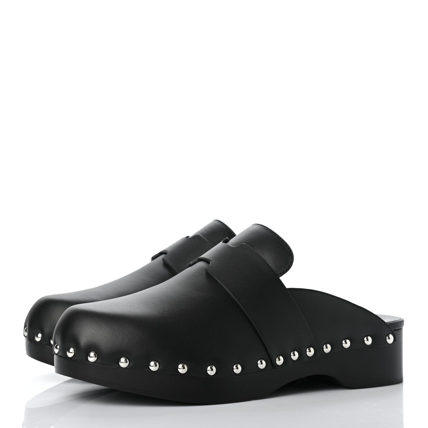 Calfskin Calya Mules 38 Black