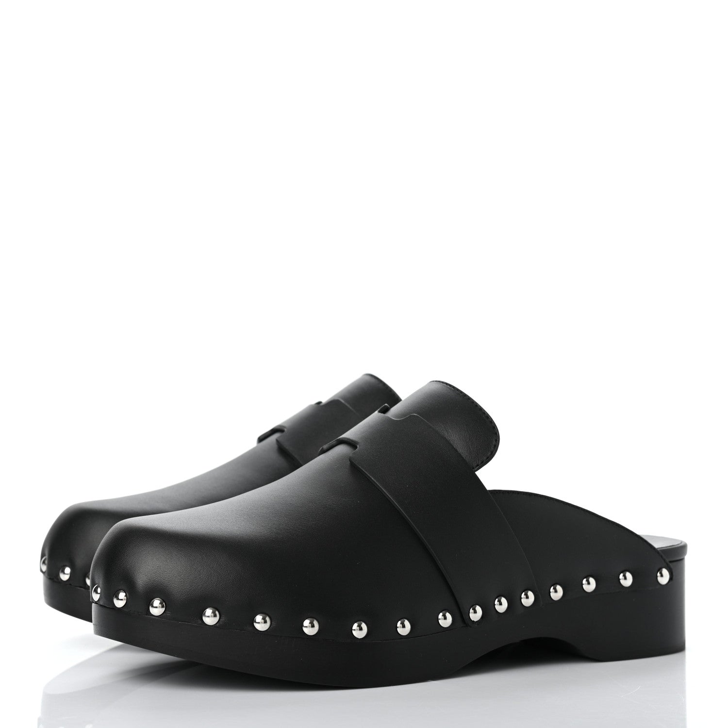 Hermes Calfskin Calya Mules 38 Black 3 of 7