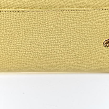 Prada Saffiano Metal Oro Chain Wallet Polline 11 of 12