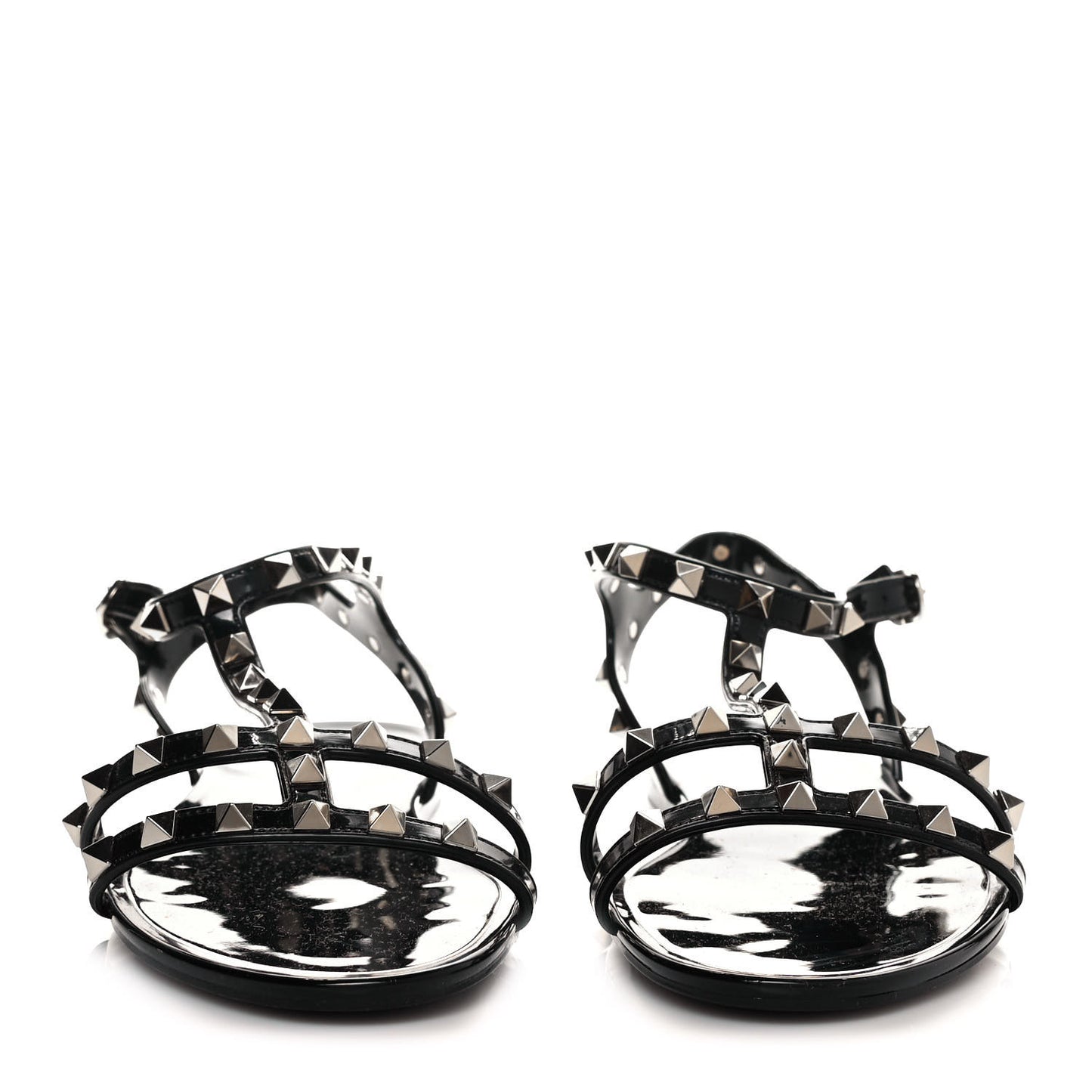 PVC Jelly Rockstud Caged Sandals 40 Black