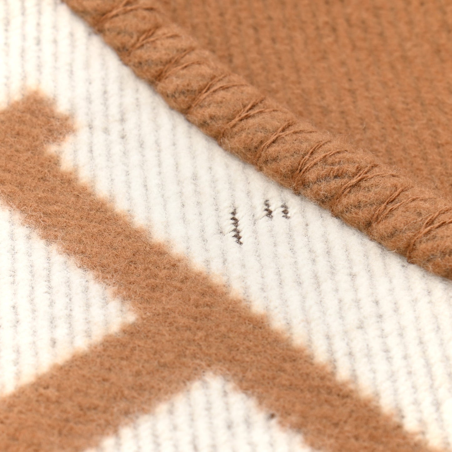 Wool Cashmere Avalon Blanket Ecru Camel