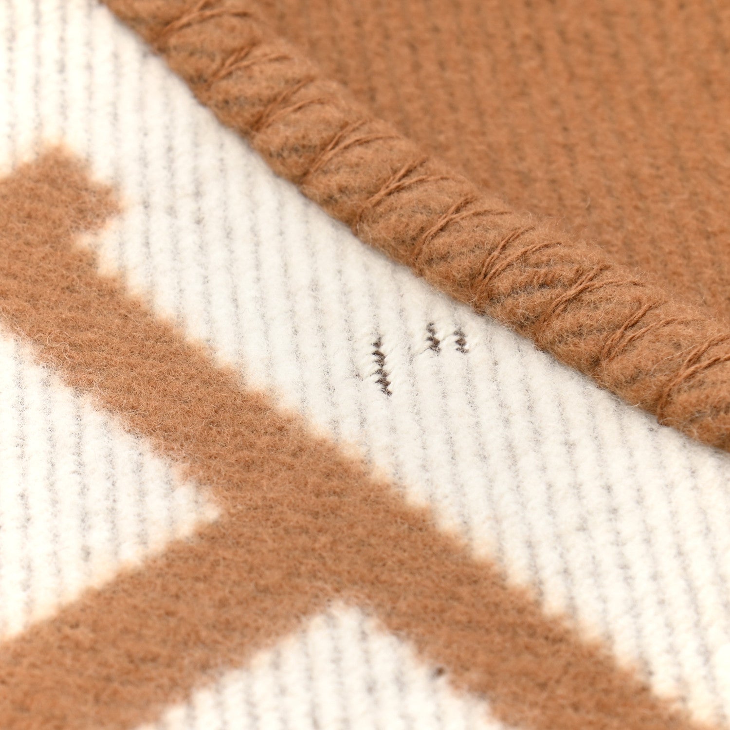 Hermes Wool Cashmere Avalon Blanket Ecru Camel 4 of 4