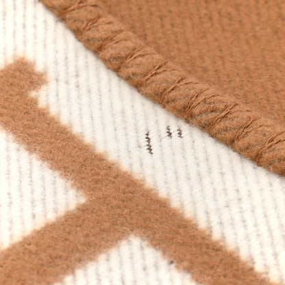 Hermes Wool Cashmere Avalon Blanket Ecru Camel 4 of 4