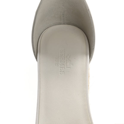 Hermes Goatskin Elda Espadrille Wedge Sandals 35 White 7 of 14