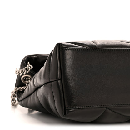 Saint Laurent Lambskin Quilted Small Loulou Puffer Monogram Chain Satchel Black 9 of 11