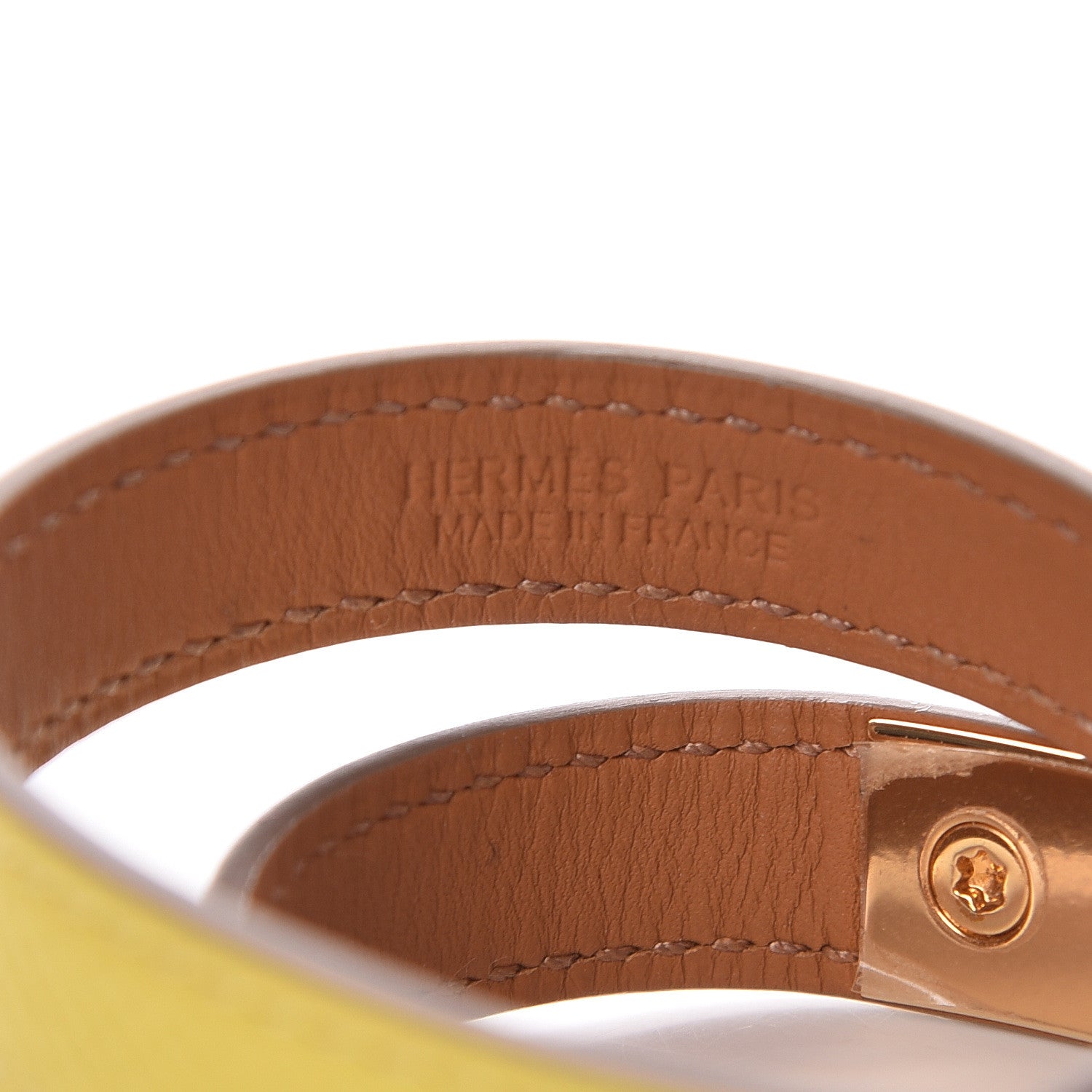 Hermes Epsom Rivale Double Tour Bracelet S Lime 4 of 5
