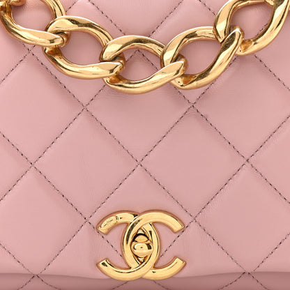 Chanel Lambskin Quilted Medium Color Match Flap Light Pink 7 of 10