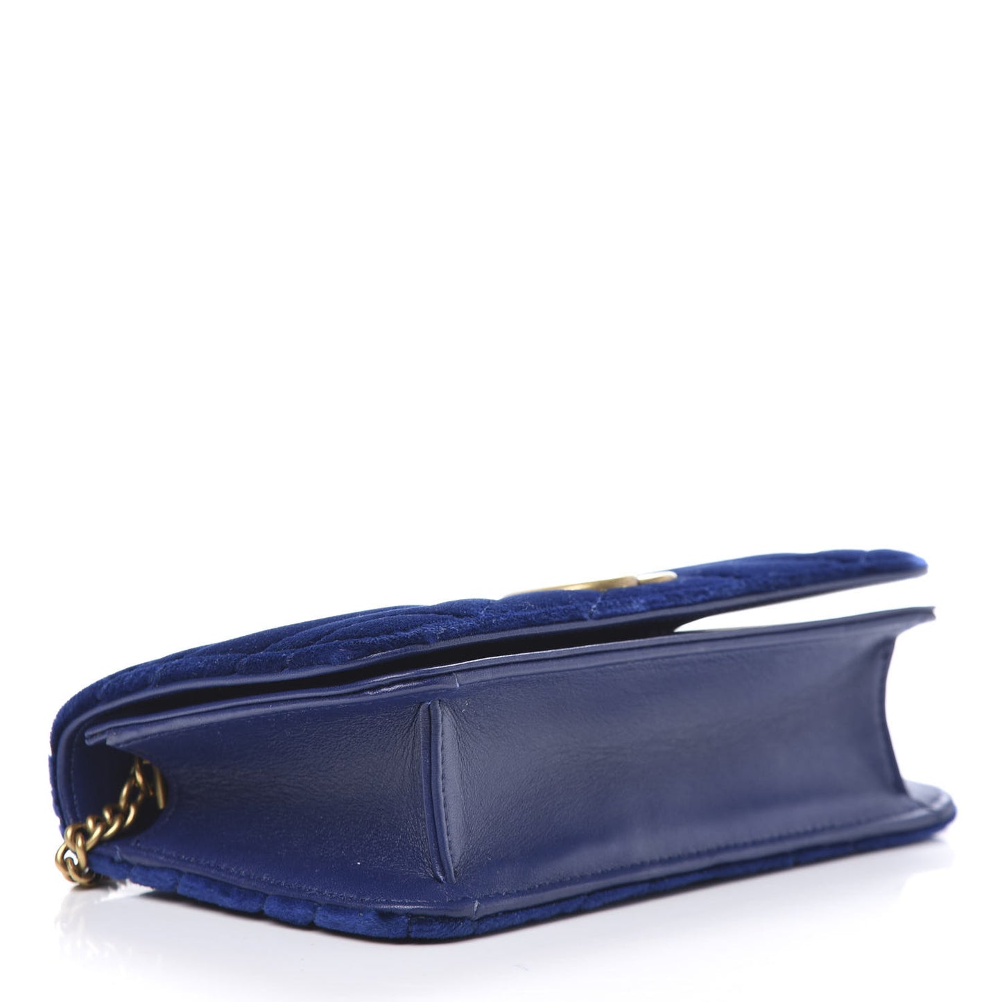 Velvet Matelasse GG Marmont Mini Bag Cobalt Blue