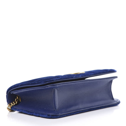 Gucci Velvet Matelasse GG Marmont Mini Bag Cobalt Blue 4 of 11